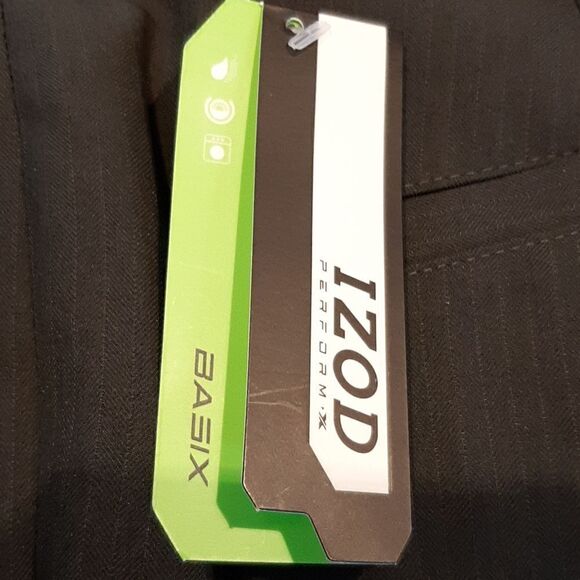 IZOD Perform Gray Pinstripe Dress Pants NWT - Picture 2 of 15